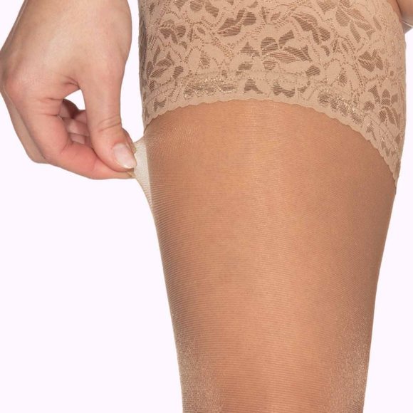 Nude Sheer Thigh Highs Stockings Tights - Picture 1 of 6